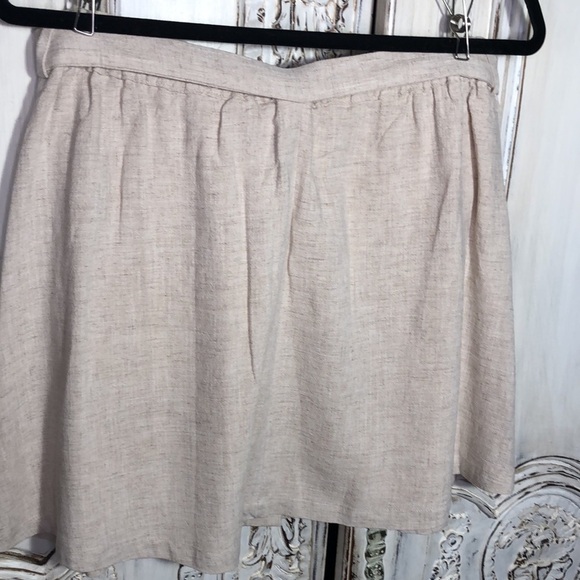 Y2K Retro 70’s Preppy Linen Look Mini Skirt Large - Picture 6 of 10
